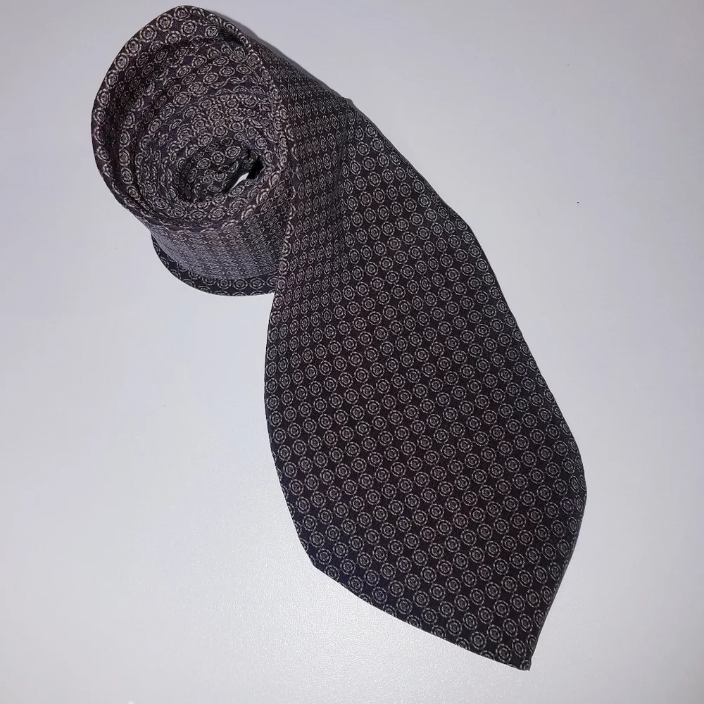 Kenneth Cole Men's Tie Brown Black Shades Made in the USA